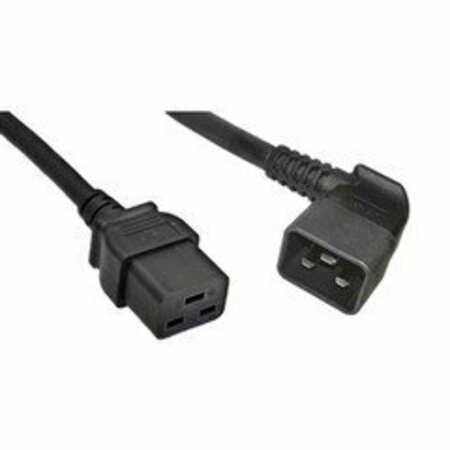 SWE-TECH 3C Heavy Duty Server Power Extension Cord, Black, C20Right Angle to C19, 12AWG/3C, 20 Amp, 3 foot FWT10W3-41503